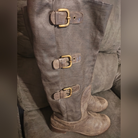 STUART WEITZMAN LUDLOW RIDING LEATHER BROWN BUCKLE BOOTS 10 M Gossip Girl - Picture 2 of 10